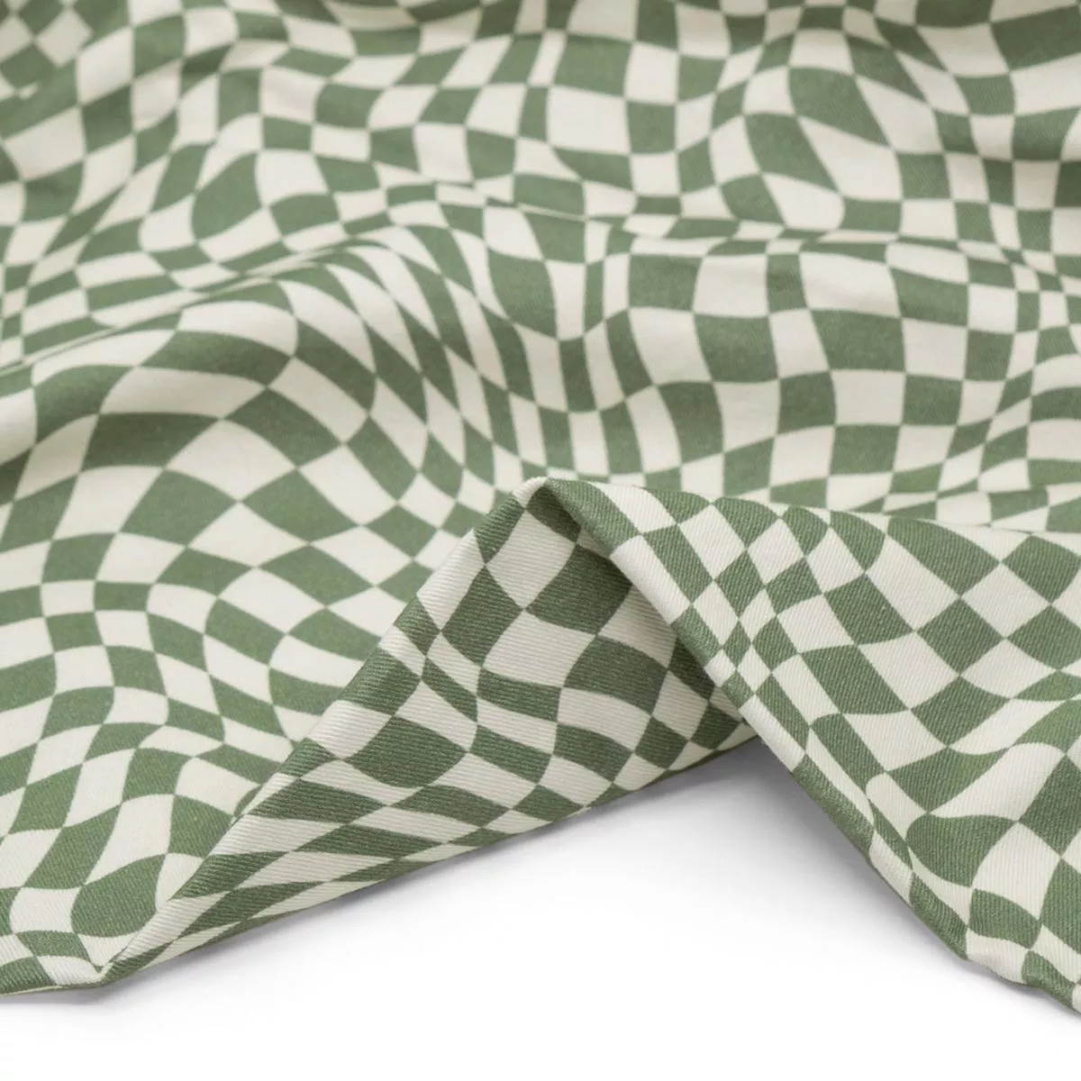 Magic Eye Printed Cotton Twill – Sage/Cream
