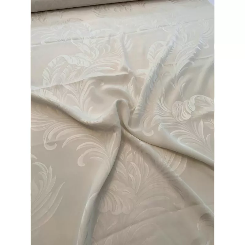 Majestic Leaf Silk Jacquard – Light Ivory