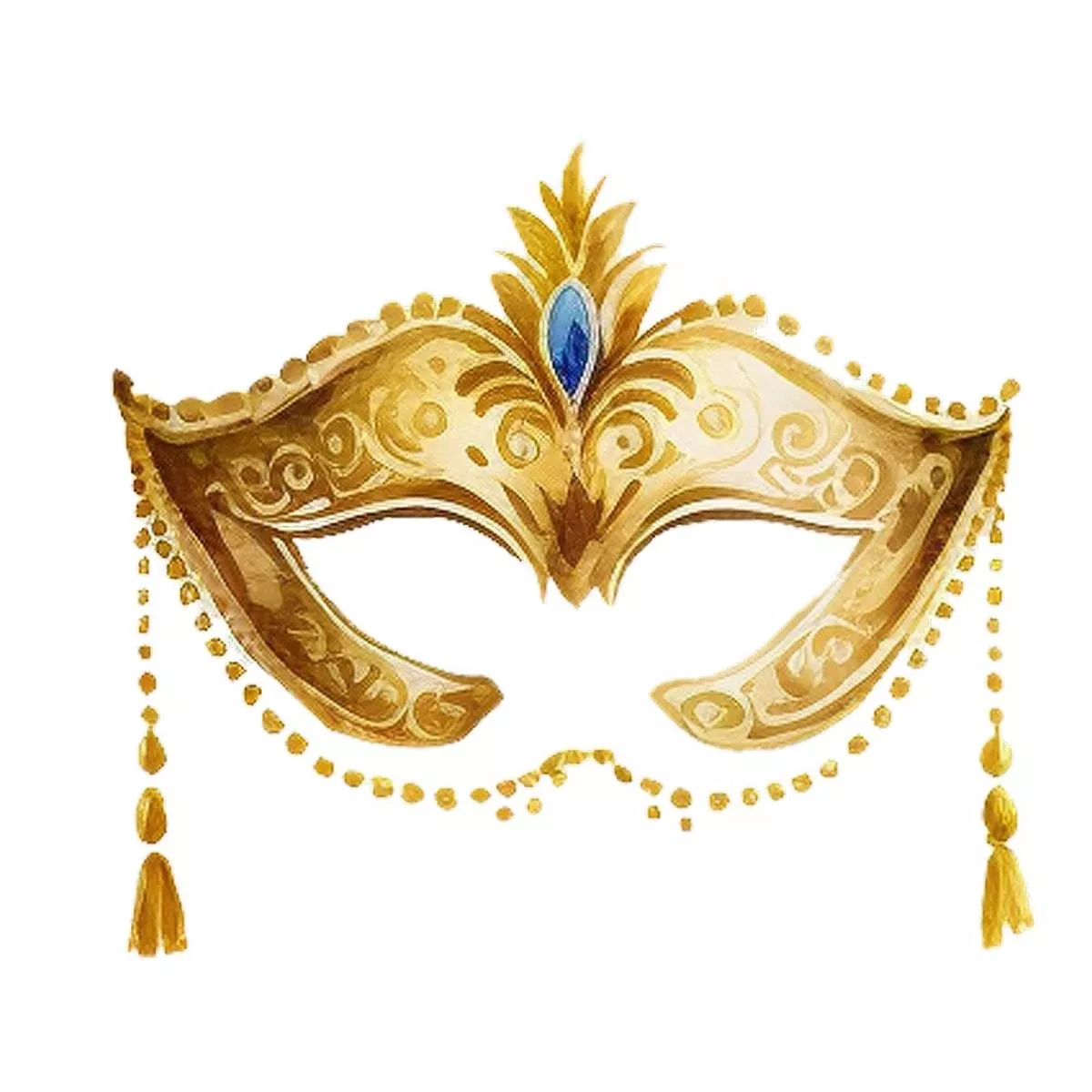 Mardi Gras Mask #1 Fabric Panel