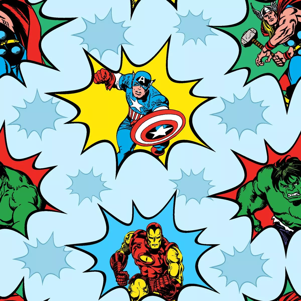 marvel-avenger-hero-burst-fabric Marvel Avenger Hero Burst Fabric