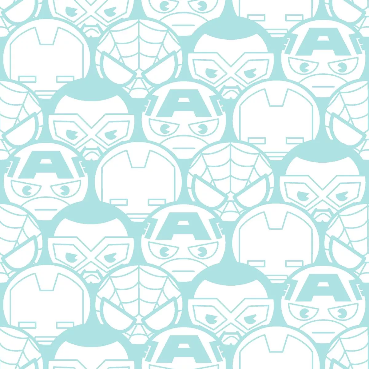 marvel-avengers-packed-hero-heads-fabric Marvel Avengers Packed Hero Heads Fabric