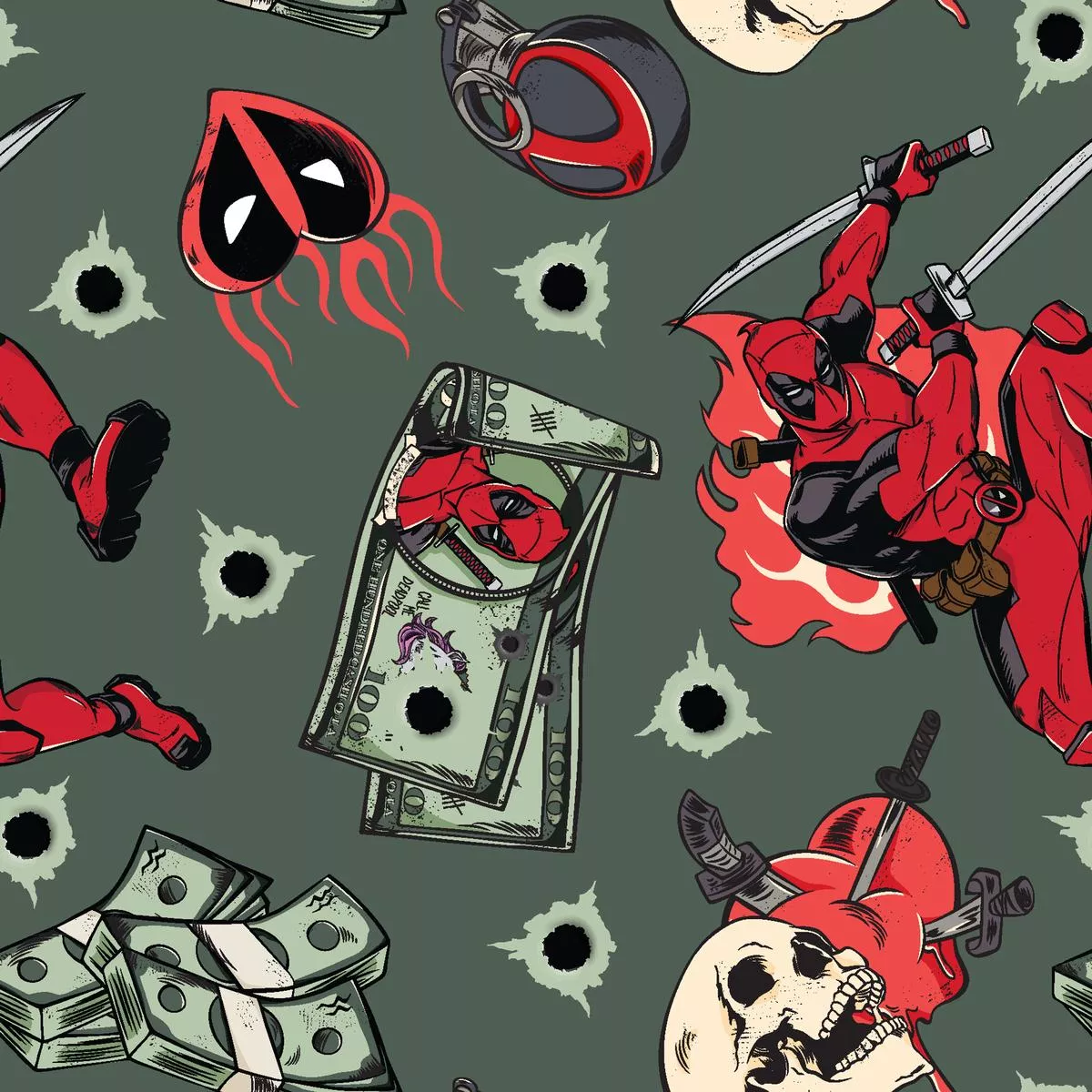 marvel-deadpool-money-on-dark-green Marvel Deadpool Money on Dark Green