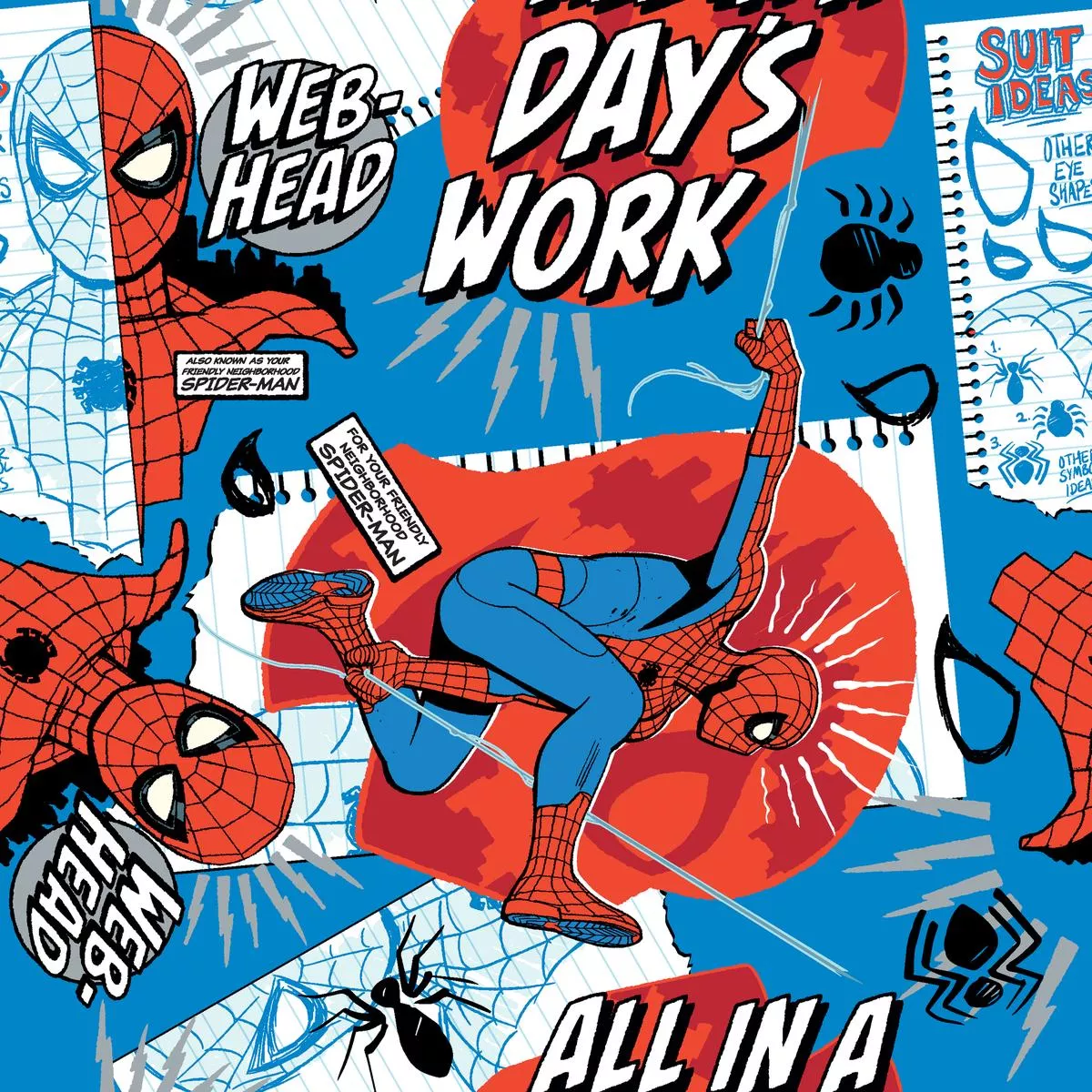 Marvel Spider-Man Comic Book Day’s Work Panels Fabric