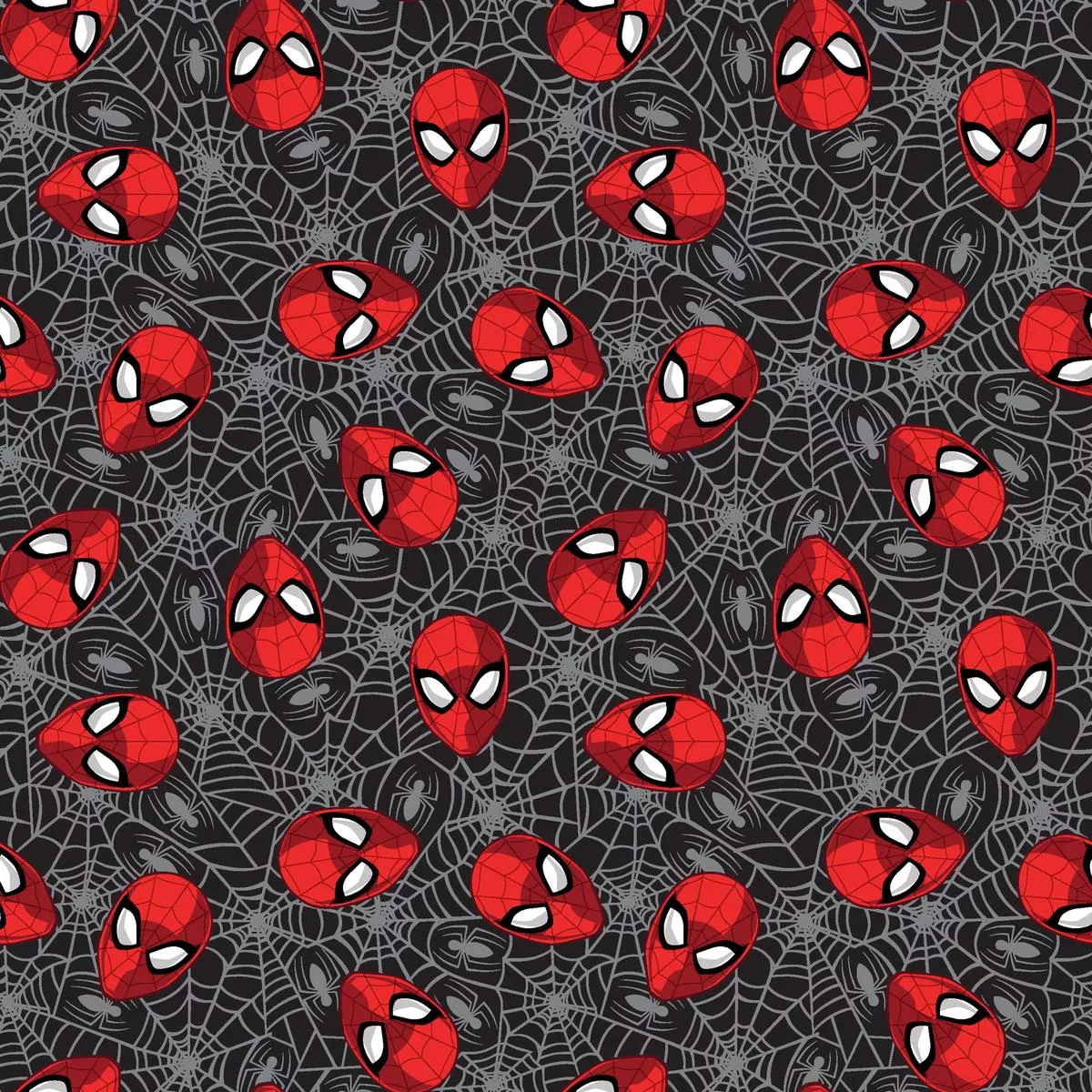 Marvel Spider-Man Faces on Black Web Fabric