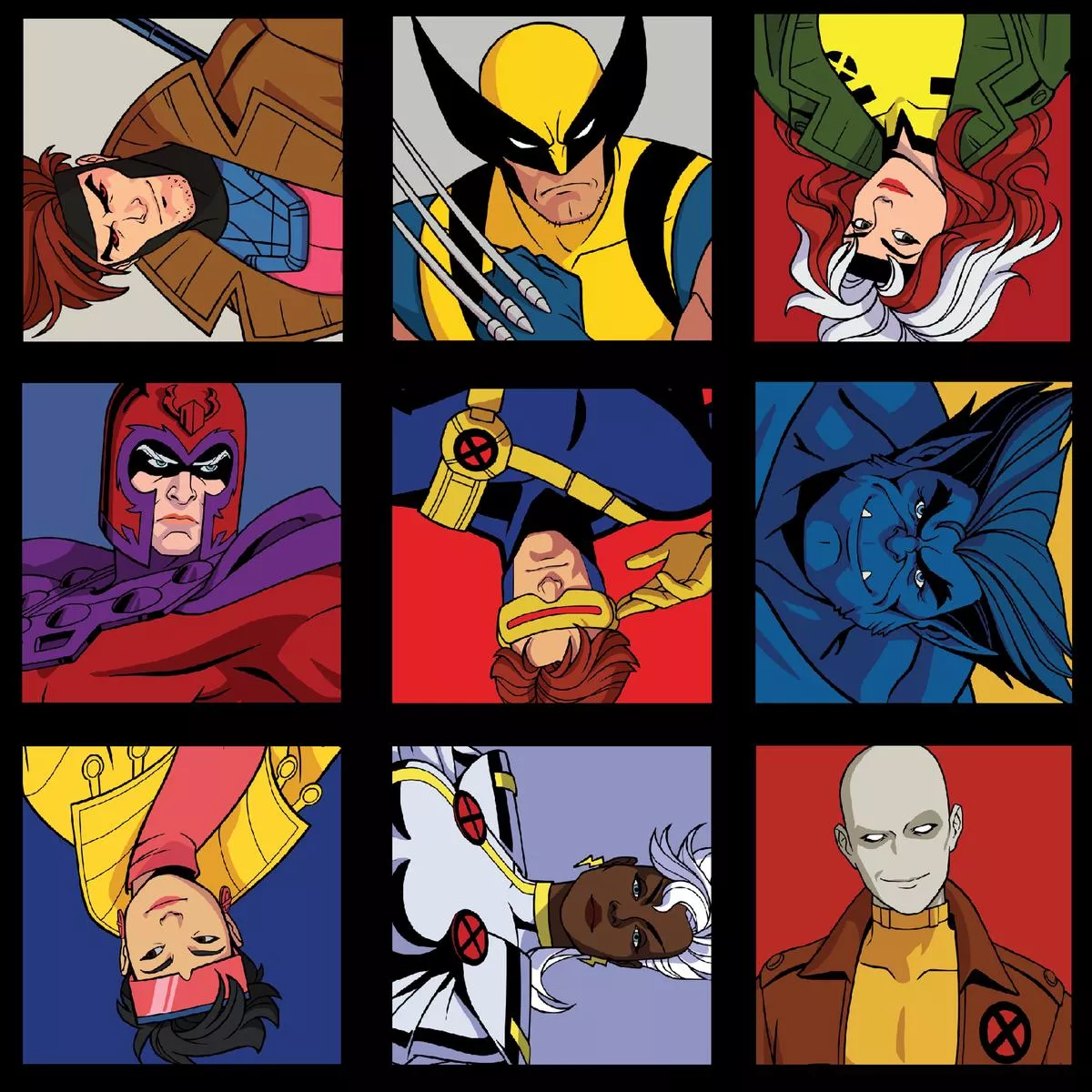 marvel-x-men-comic-grid-patchwork-fabric Marvel X-Men Comic Grid Patchwork Fabric