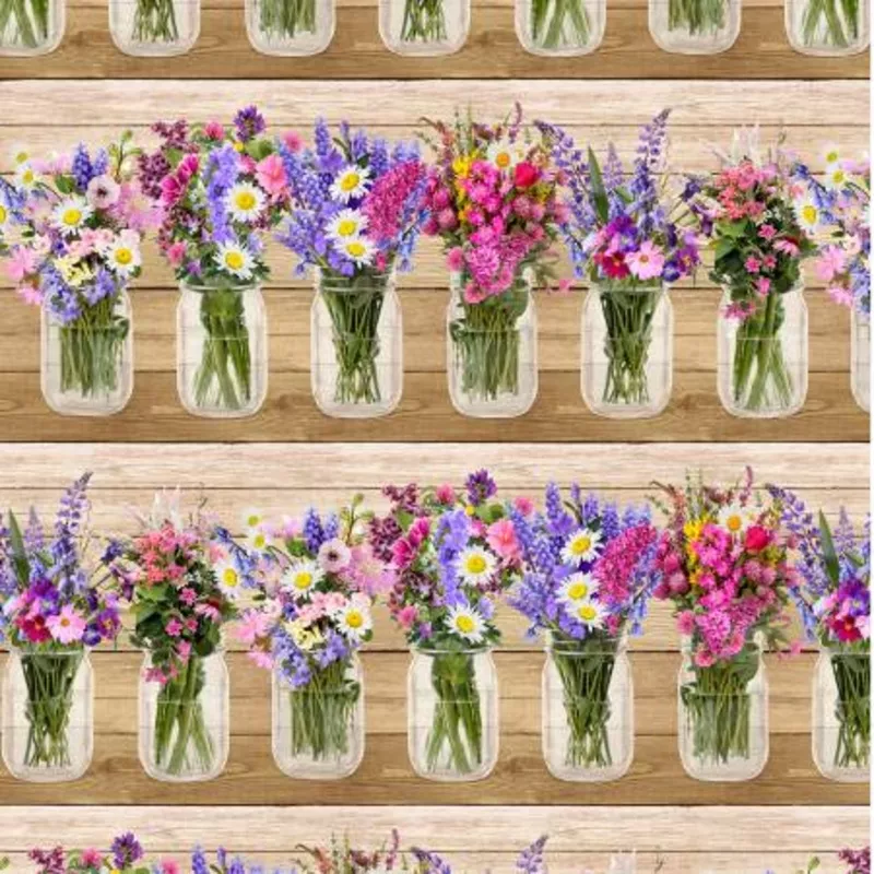Mason Jars with Wild Flowers C7567