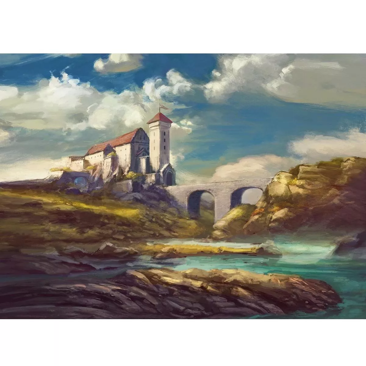 medieval-castle-fabric-panel Medieval Castle Fabric Panel