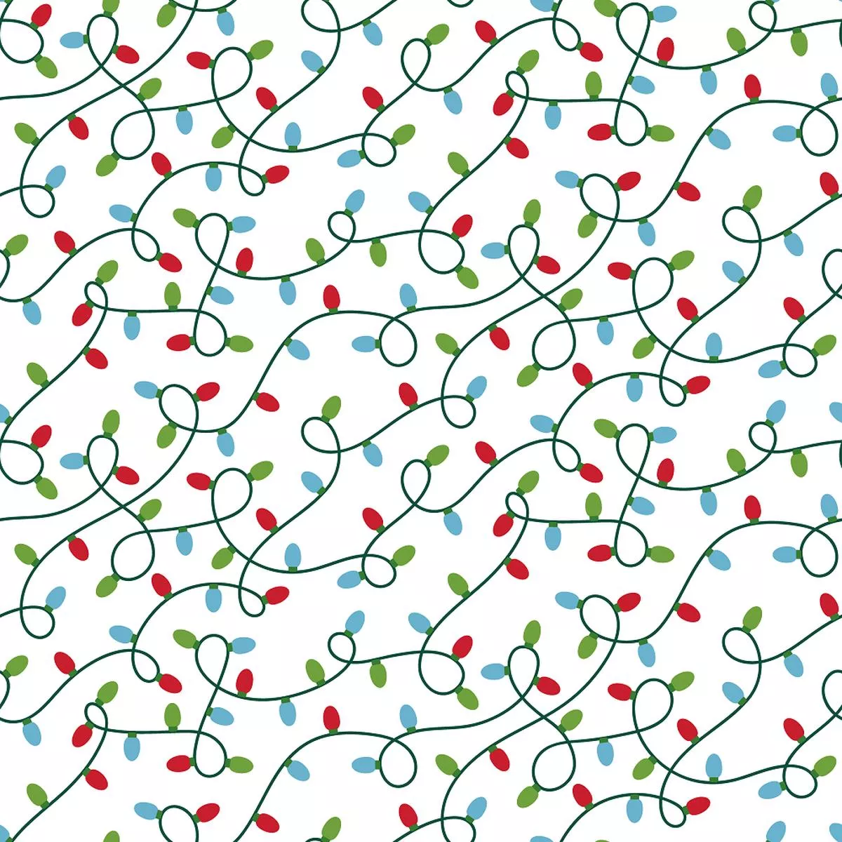Merry Christmas Lights Fabric – White