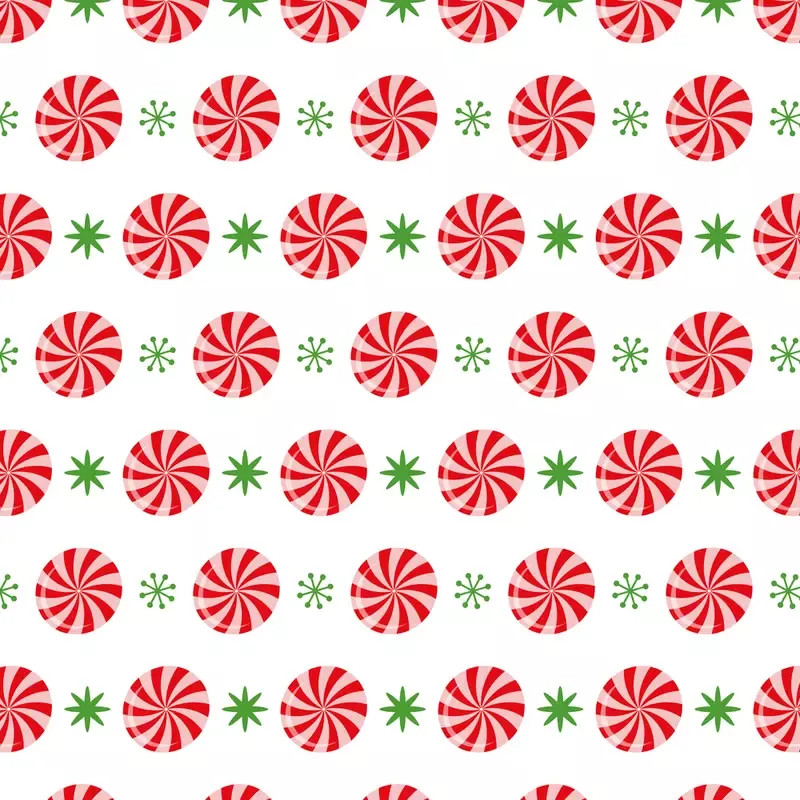 Merry Christmas Peppermint Fabric – Red