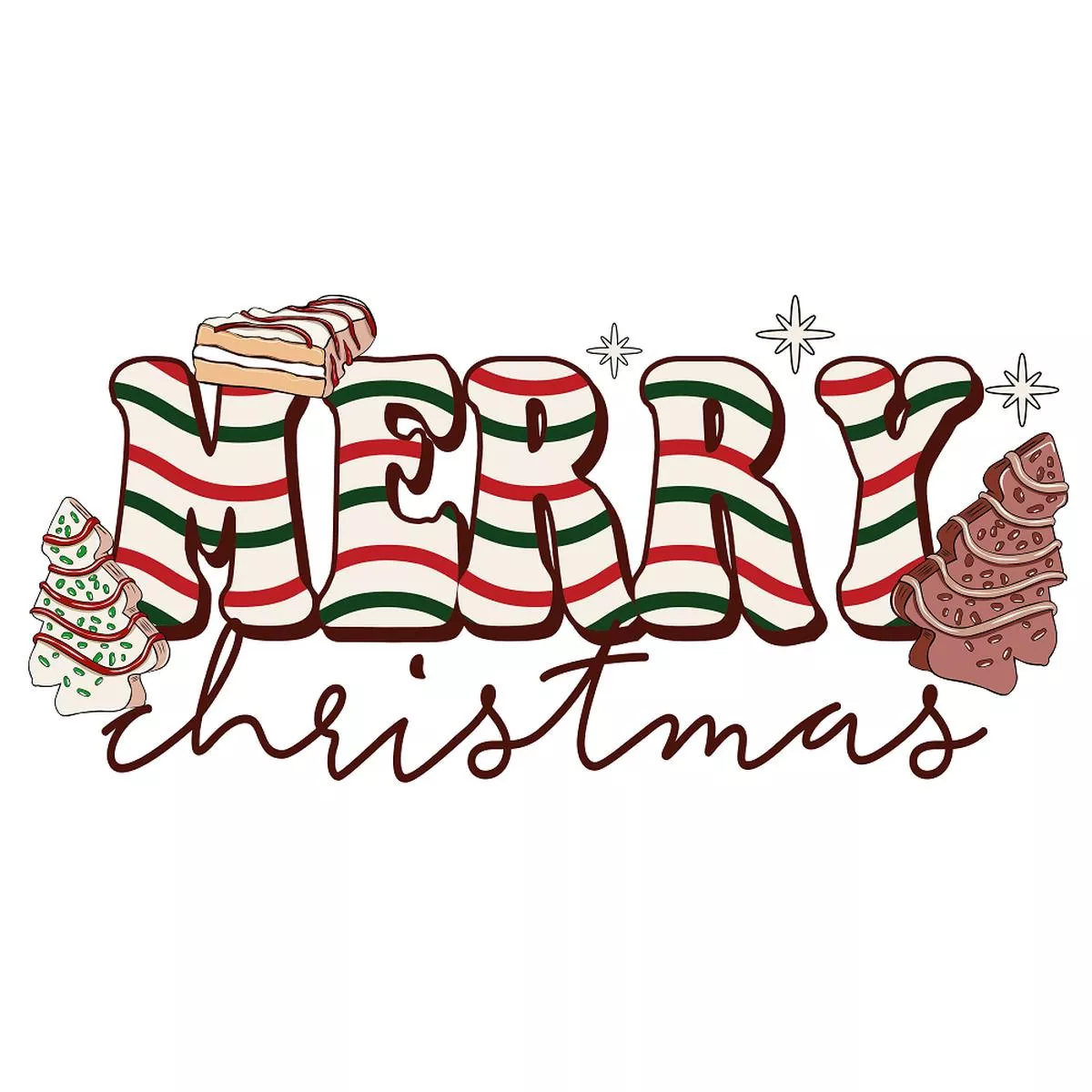 merry-christmas-tree-cake-fabric-panel Merry Christmas Tree Cake Fabric Panel
