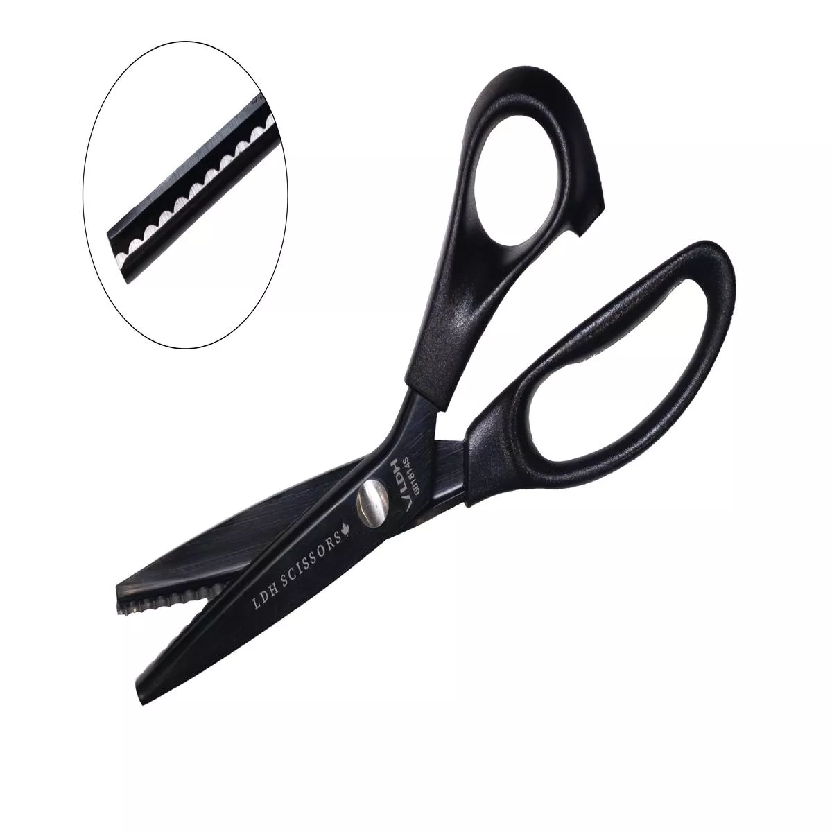 Midnight Edition Lightweight Pinking Shears – Scalloped Blade – LDH Scissors