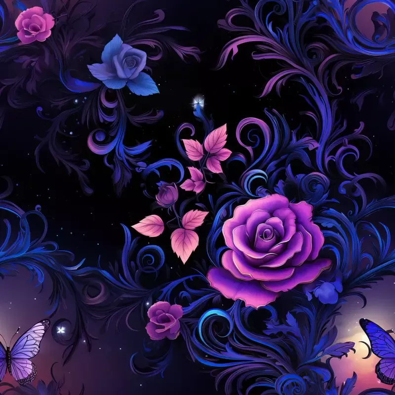 midnight-garden-pattern-4-fabric Midnight Garden Pattern #4 Fabric