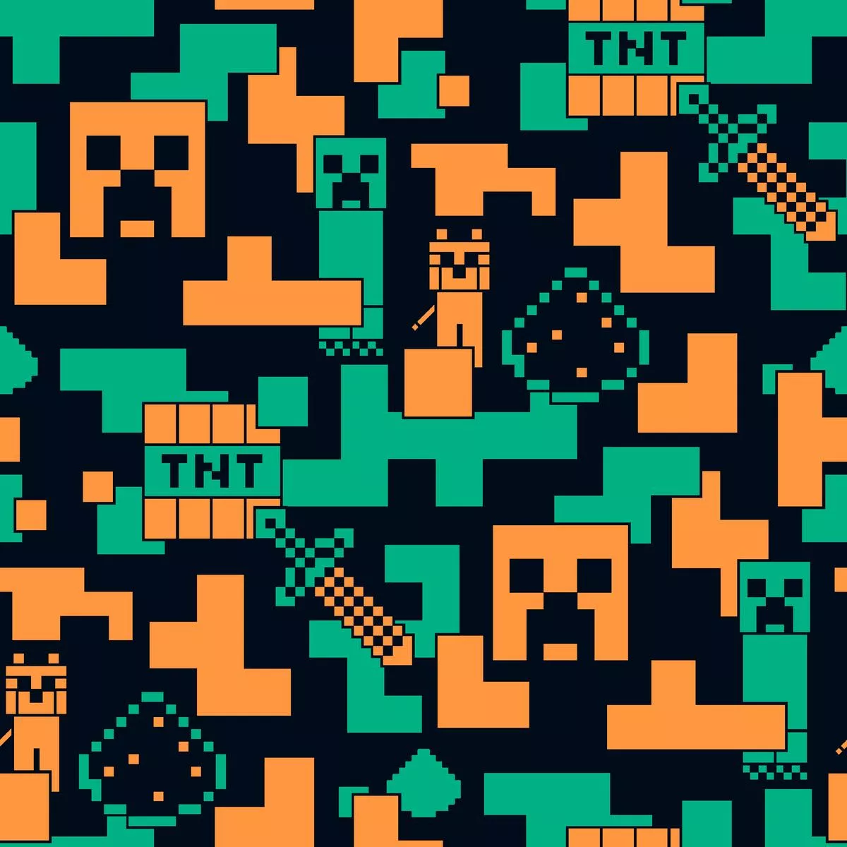 Minecraft Creeper Pixelated Game Fabric