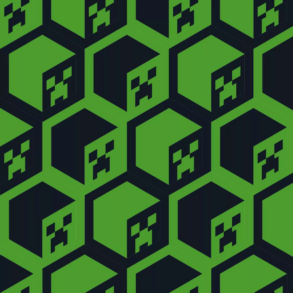 minecraft-green-creeper-cubes-on-black-fabric Minecraft Green Creeper Cubes on Black Fabric