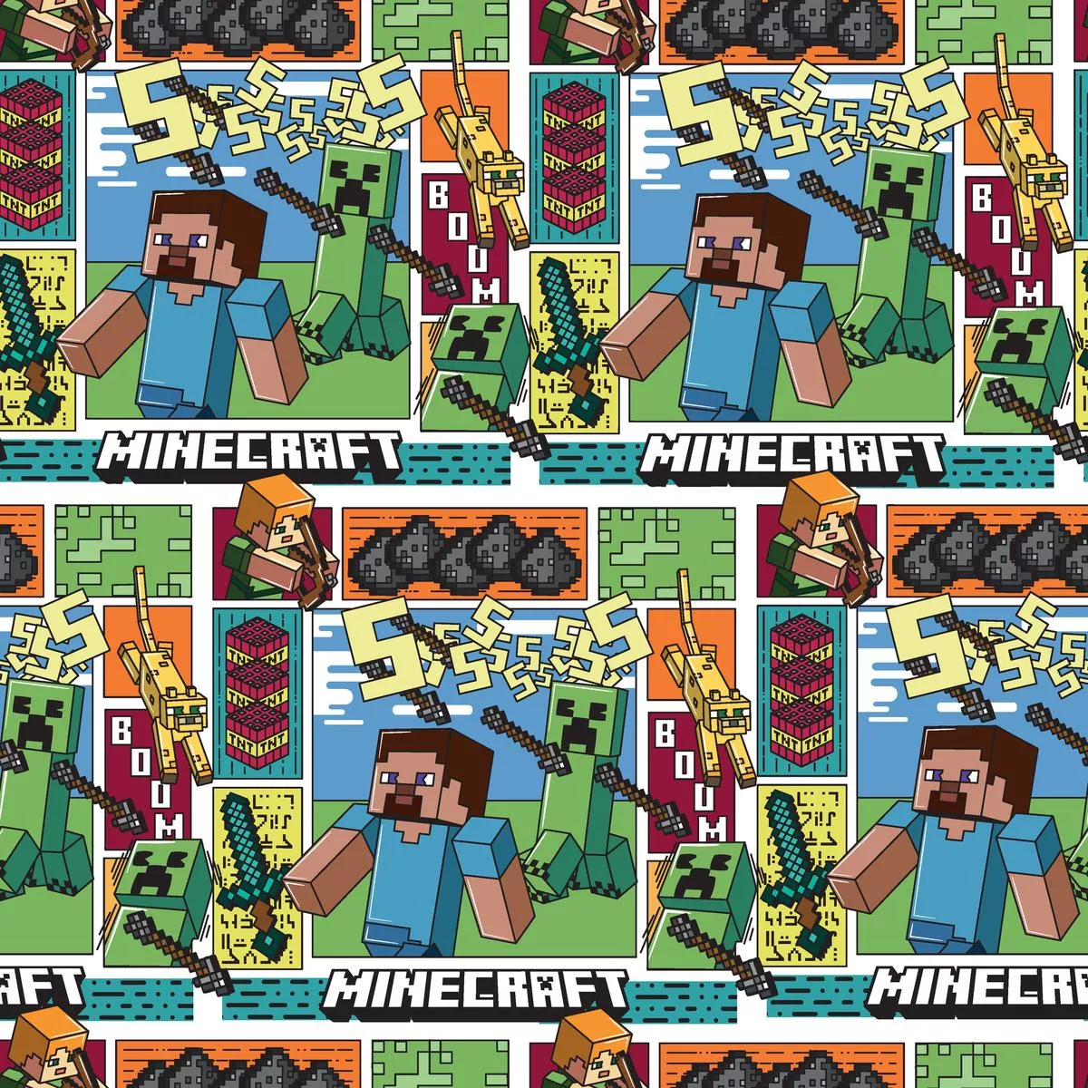 minecraft-pixel-game-character-fabric Minecraft Pixel Game Character Fabric