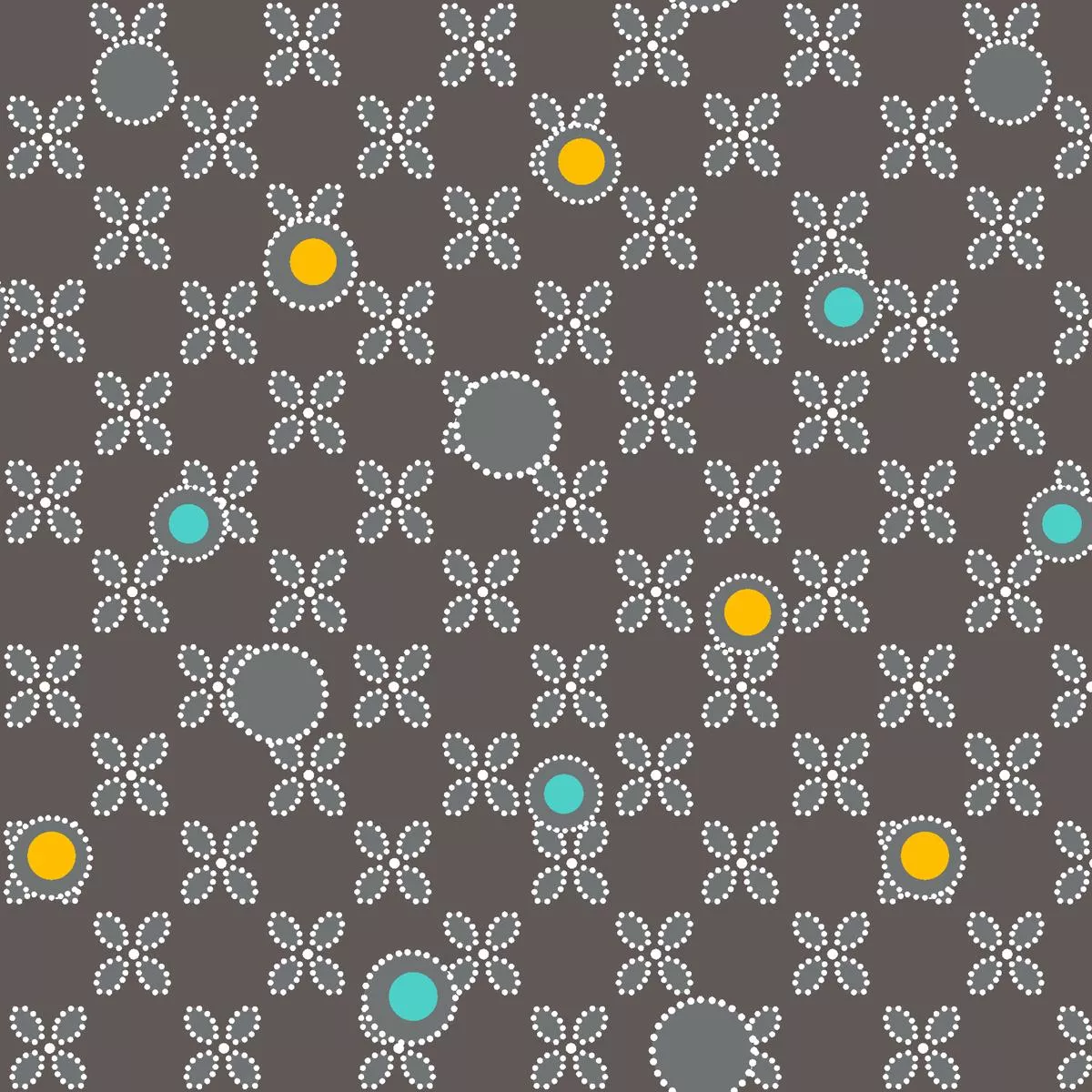 mod-blooms-charcoal-dotted-floral-fabric Mod Blooms – Charcoal Dotted Floral Fabric