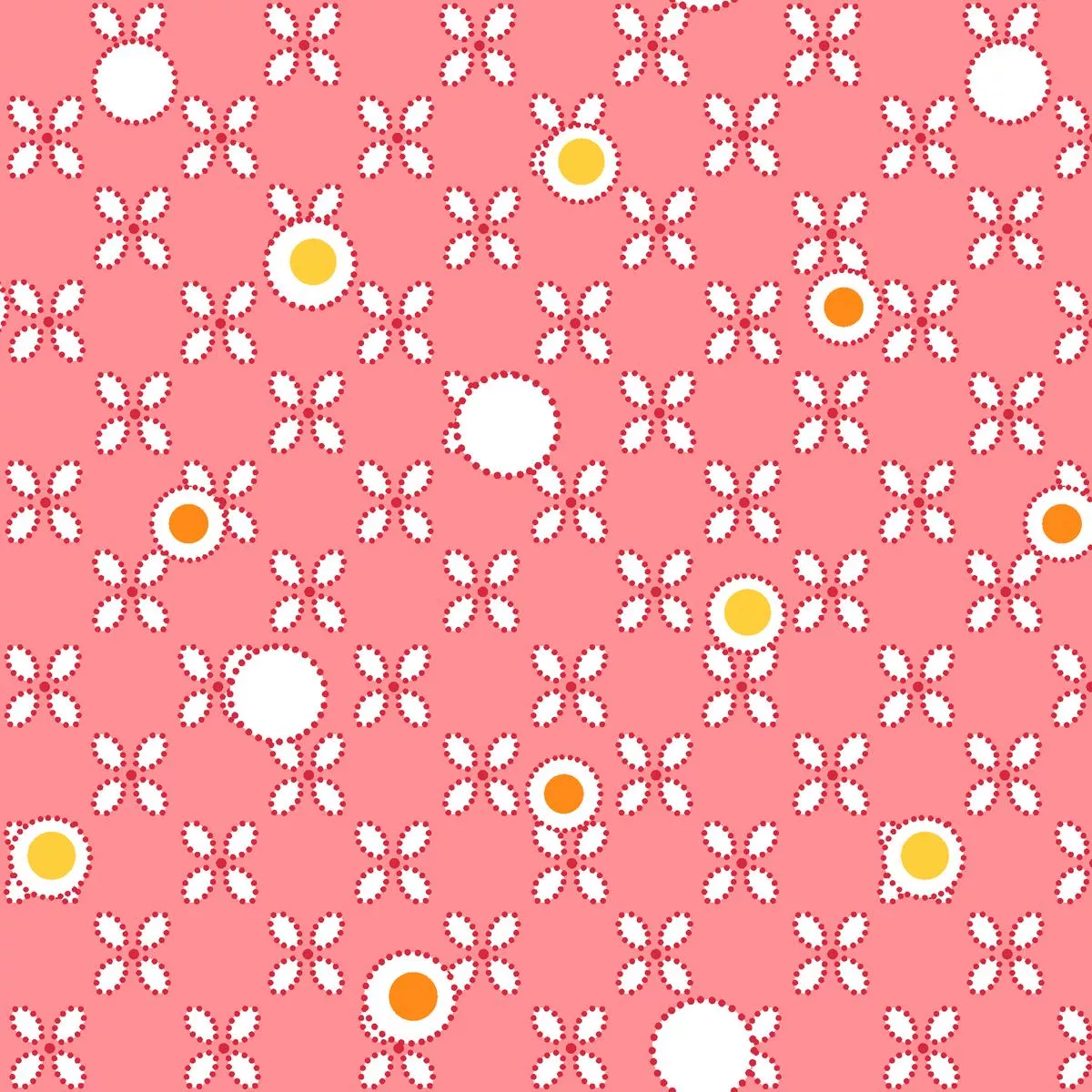 mod-blooms-rose-dotted-floral-fabric Mod Blooms – Rose Dotted Floral Fabric