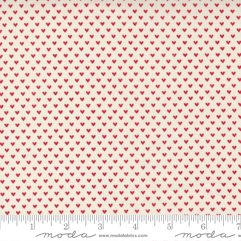Moda Flirt Tiny Heart Cream Red