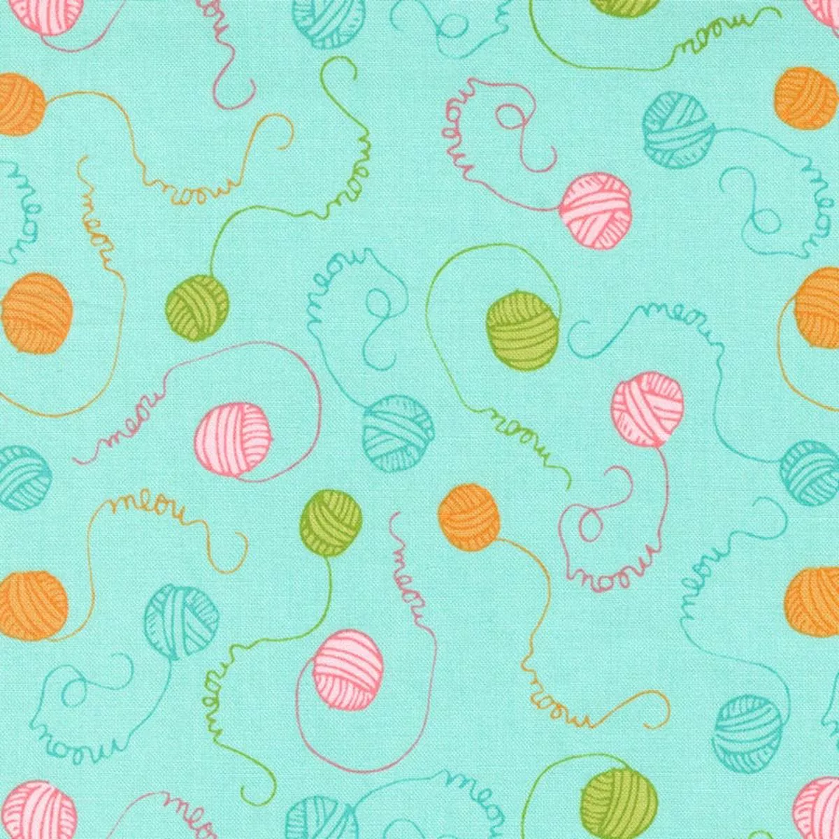 moda-here-kitty-kitty-yarn-text-aqua-20834-19 Moda Here Kitty Kitty – Yarn Text Aqua 20834-19