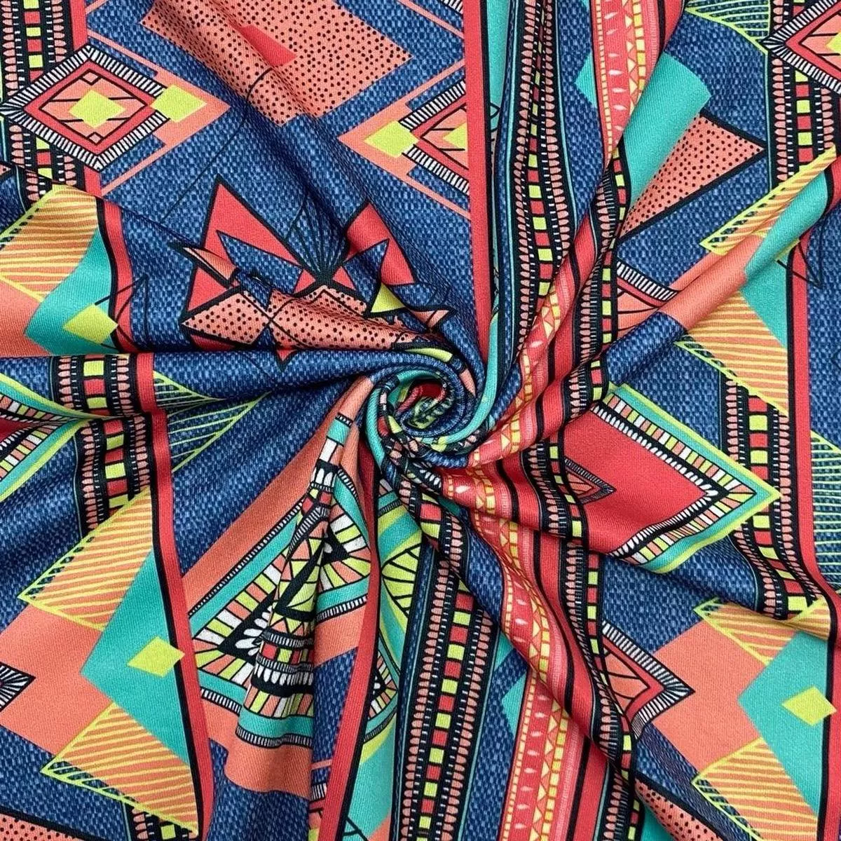 multicoloured-geometric-elastane-fabric Multicoloured Geometric Elastane Fabric