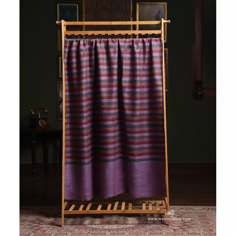 multicoloured-pure-pashmina-shawl-eith-ikat-weaving-stripes Multicoloured Pure Pashmina Shawl Eith Ikat Weaving And Stripes