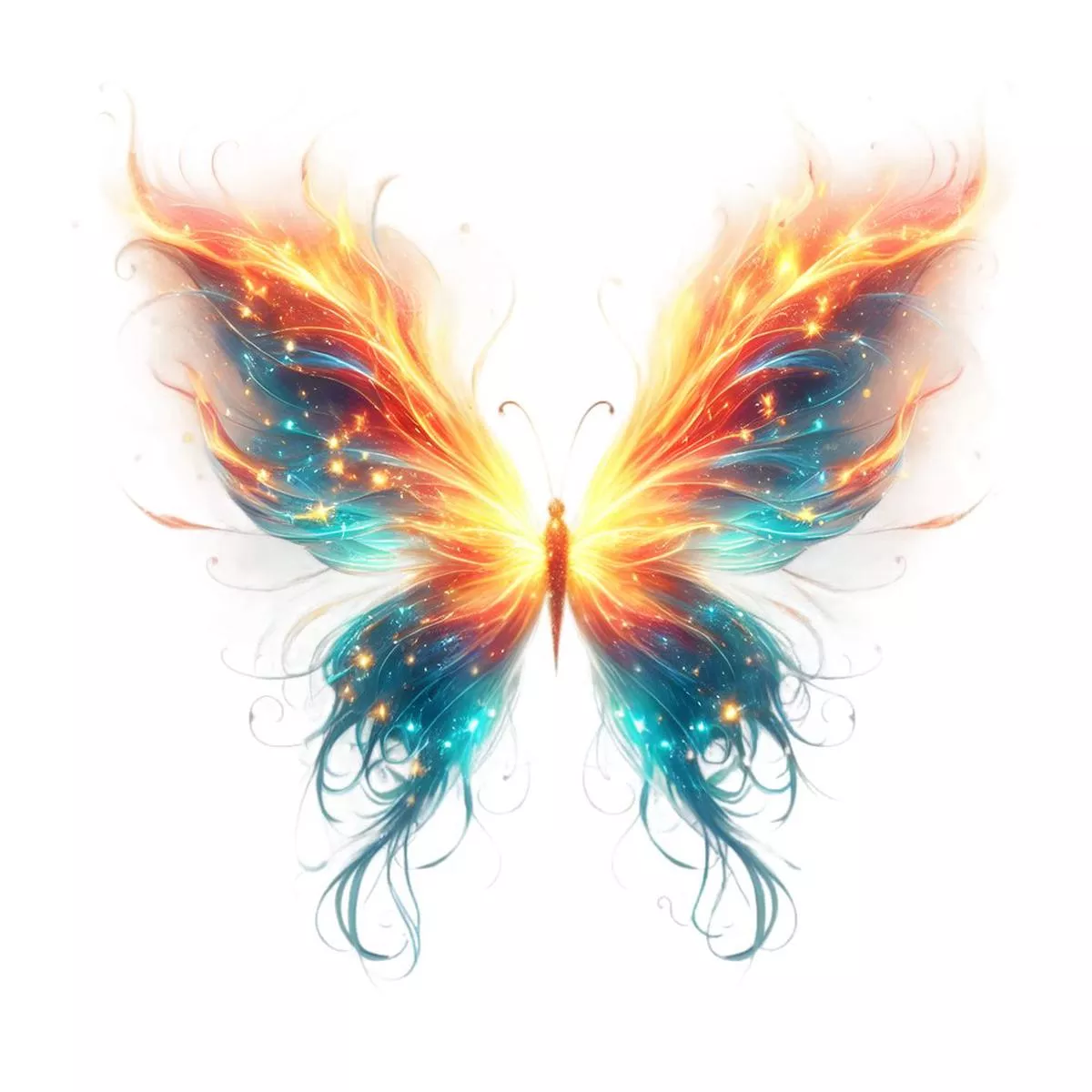 mystical-butterflies-fire-ice-1-fabric-panel Mystical Butterflies Fire & Ice #1 Fabric Panel