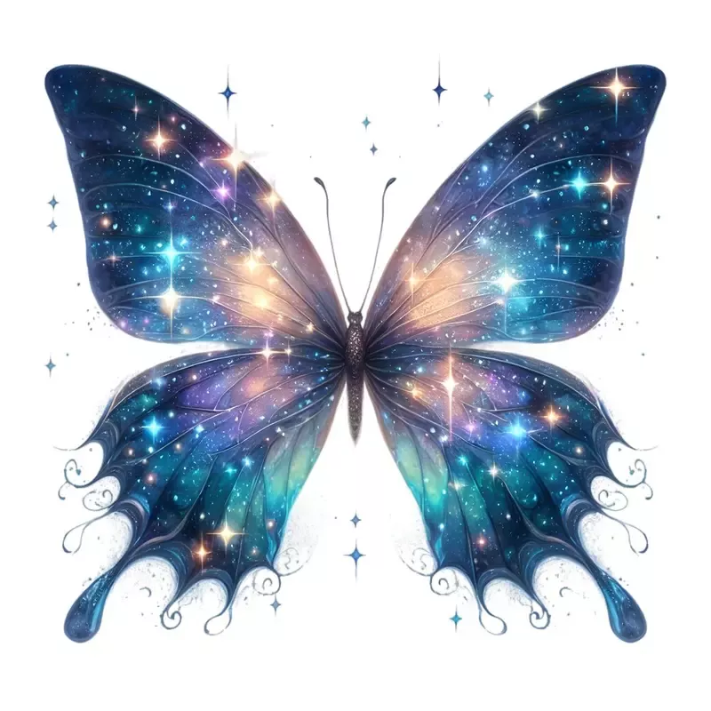 Mystical Butterflies Galaxy #1 Fabric Panel