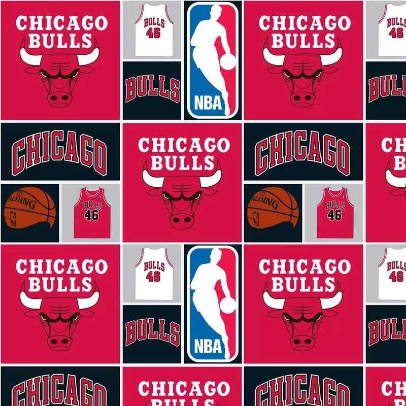 NBA Collection – Chicago Bulls Patch – Red – Cotton 01 Red