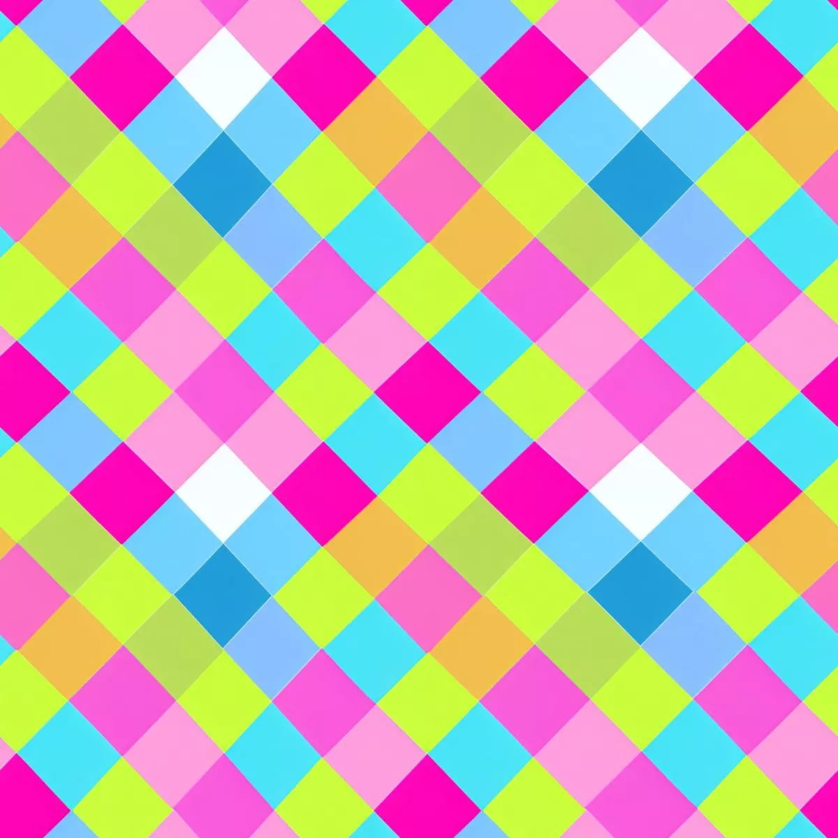 Neon Gingham Pattern 3 Quilting Cotton Fabric