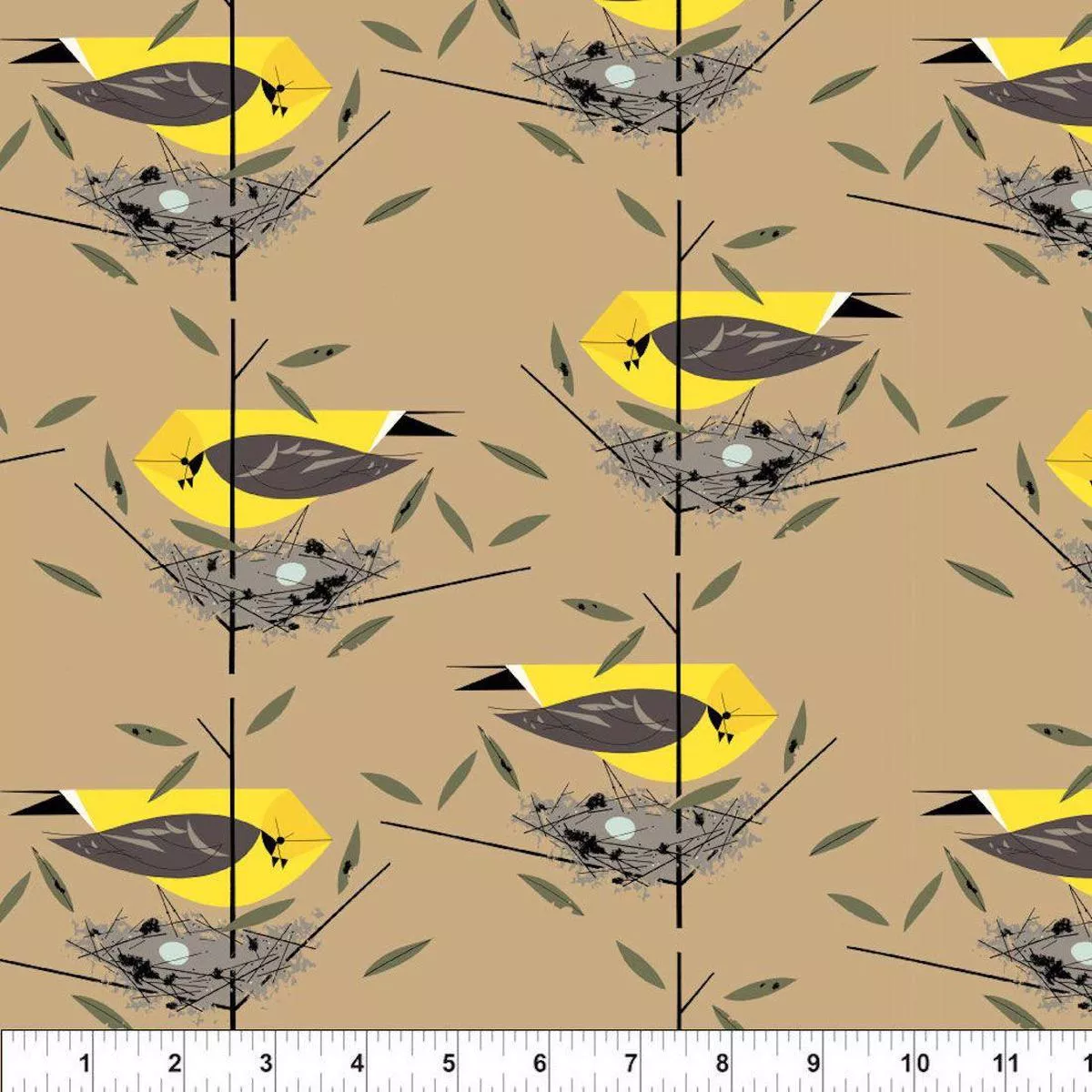 nesting-yellow-bird-organic-by-charley-harper Nesting Yellow Bird Organic by Charley Harper