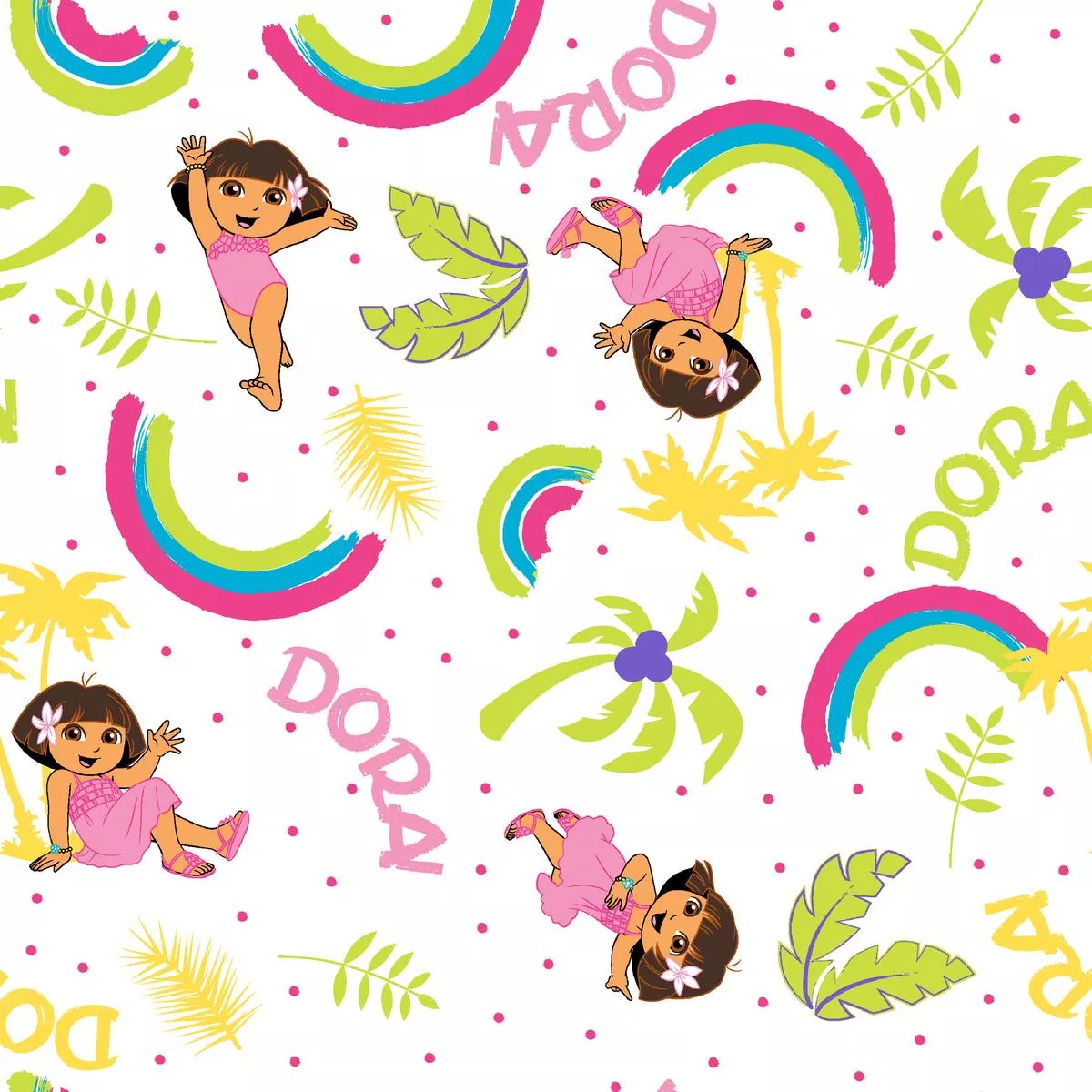nickelodeon-dora-explorer-tropical-rainbow-fabric Nickelodeon Dora the Explorer Tropical Rainbow Fabric