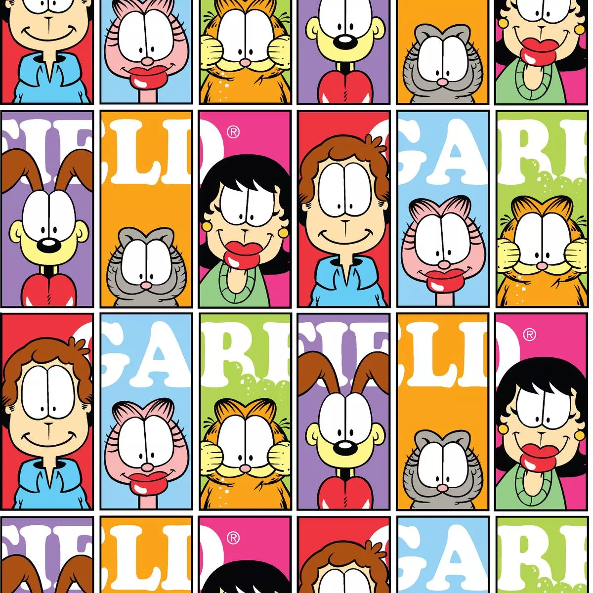 Nickelodeon Garfield Character Grid Fabric
