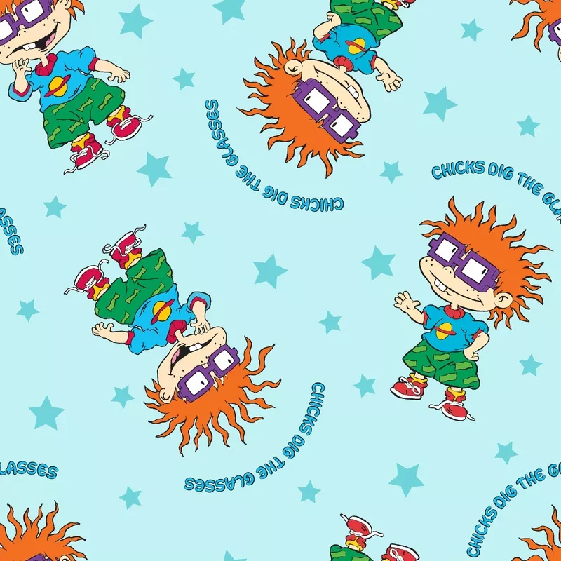 nickelodeon-rugrats-chicks-dig-glasses-aqua-character-fabric Nickelodeon Rugrats – Chicks Dig the Glasses – Aqua Character Fabric