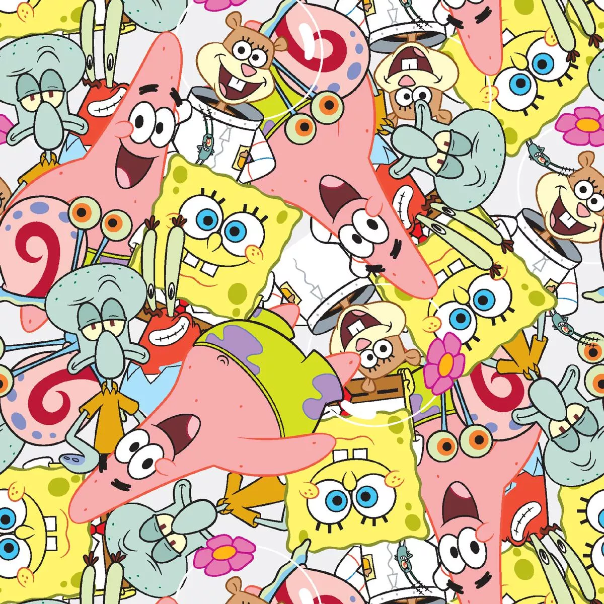 nickelodeon-spongebob-squarepants-packed-characters-fabric Nickelodeon SpongeBob SquarePants Packed Characters Fabric