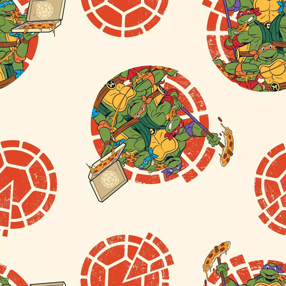 nickelodeon-tmnt-cream-shell-fabric Nickelodeon TMNT Cream Shell Fabric