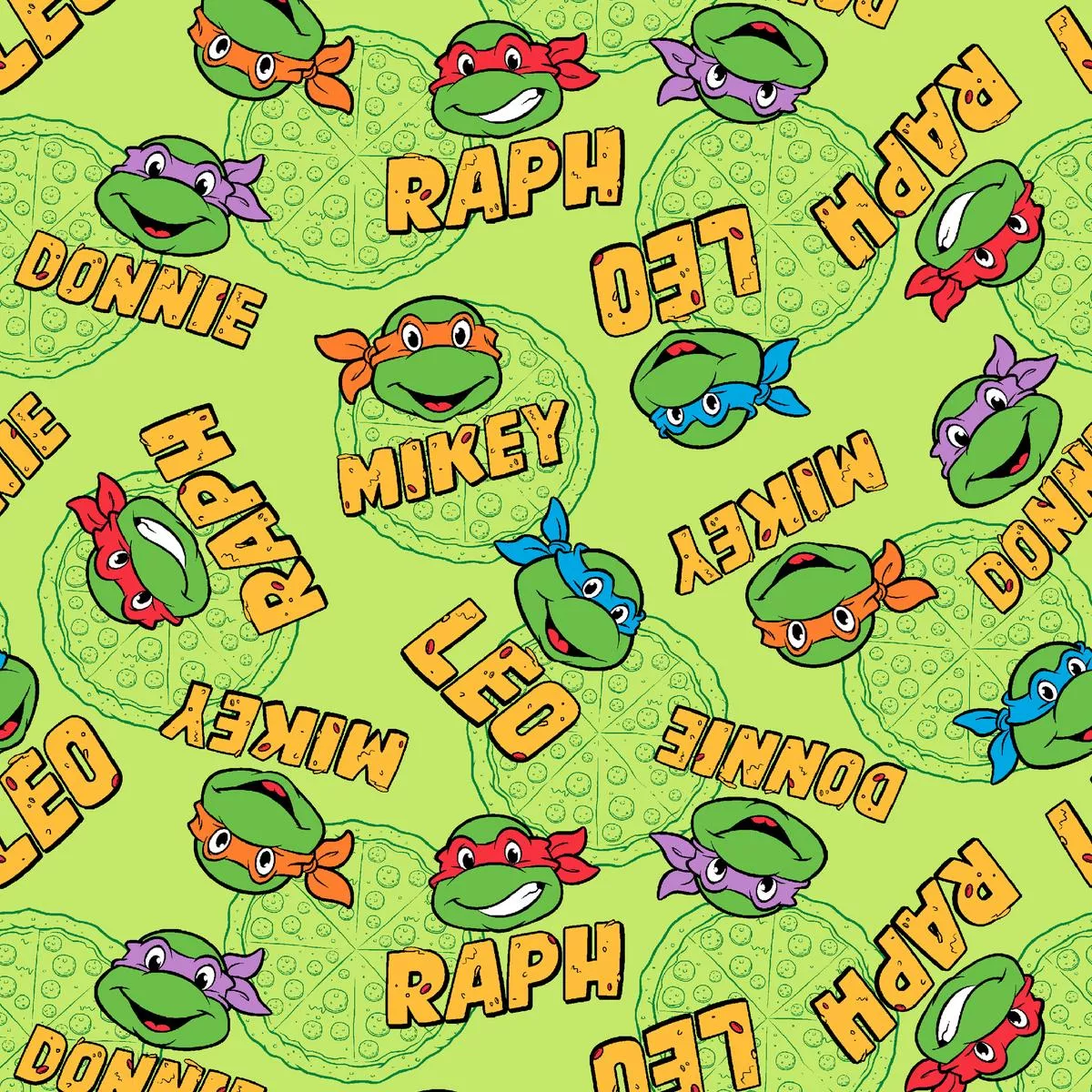 nickelodeon-tmnt-pizza-silhouettes-faces-fabric Nickelodeon TMNT Pizza Silhouettes & Faces Fabric