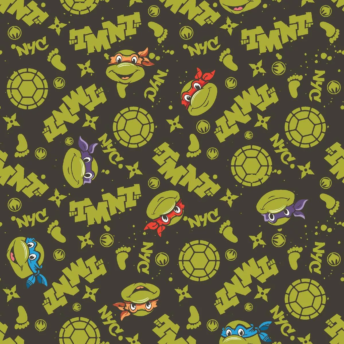 nickelodeon-tmnt-shells-graffiti-fabric Nickelodeon TMNT Shells and Graffiti Fabric