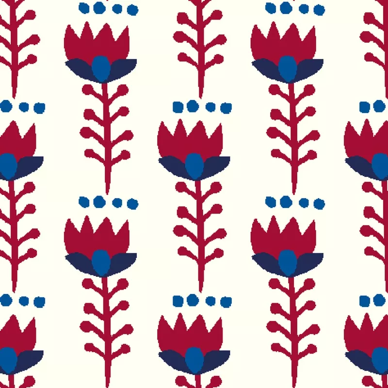 nordic-bloom-crimson-tulip-fabric Nordic Bloom – Crimson Tulip Fabric