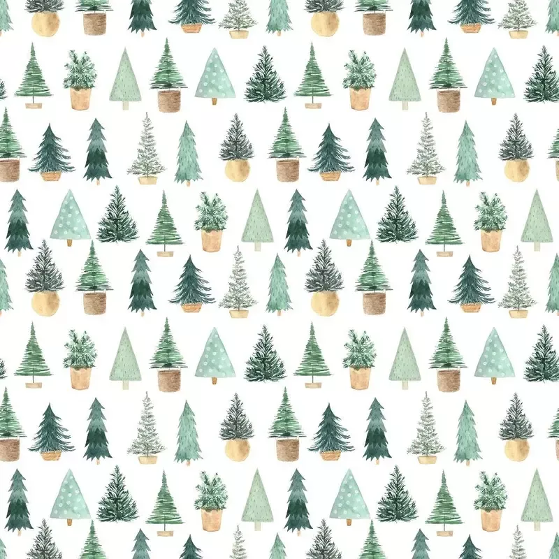 nordic-christmas-trees-fabric-white A Nordic Christmas Trees Fabric – White