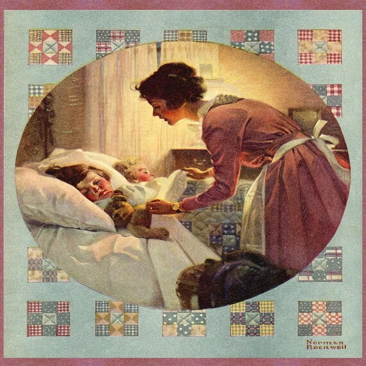 norman-rockwell-bed-time-digital-panel-36in-nr00071c1 Norman Rockwell BED TIME Digital Panel 36in NR00071C1