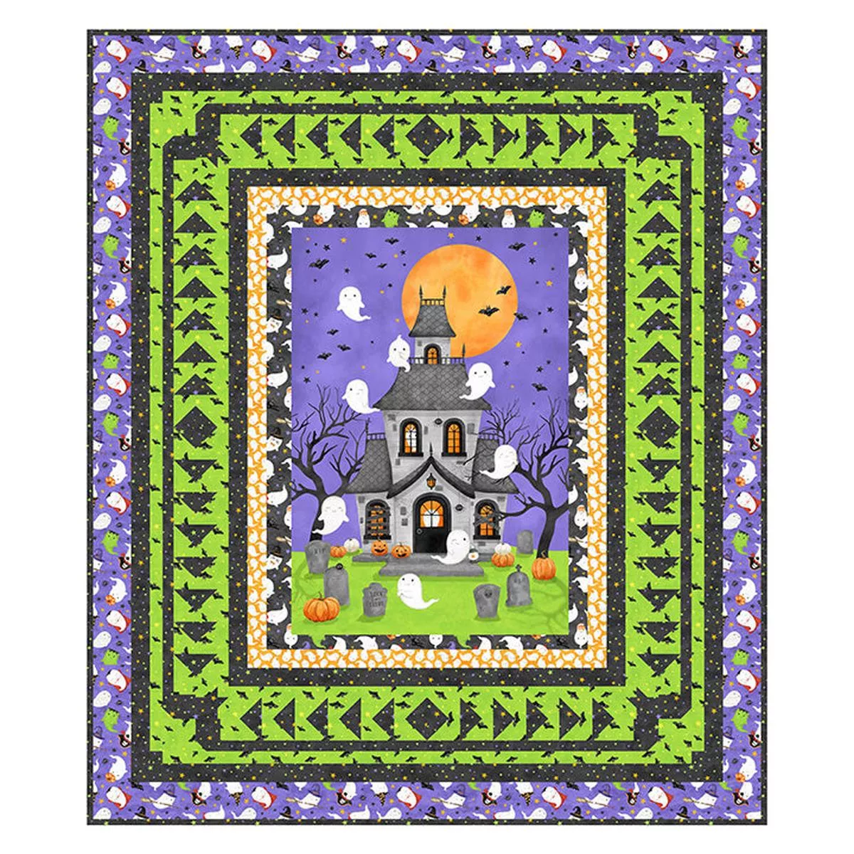 Northcott Cats & Bats Ghost Town Quilt Pattern PTN3625