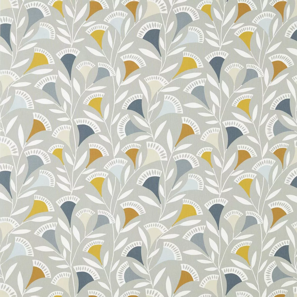 Noukku Dandelion Butterscotch Charcoal Fabric