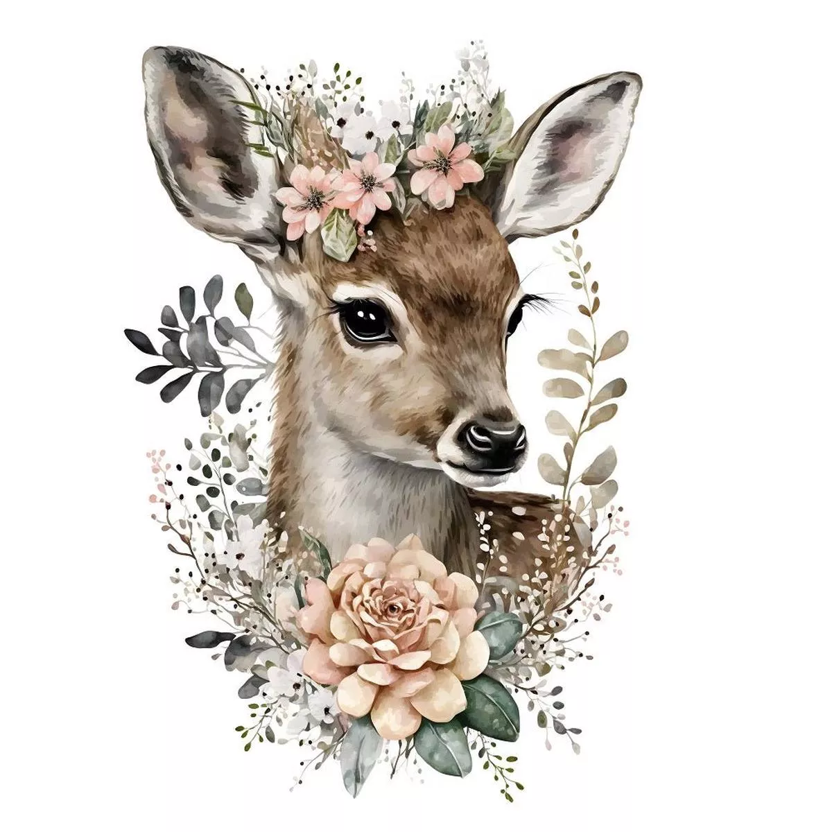 nursery-baby-deer-fabric-panel Nursery Baby Deer Fabric Panel