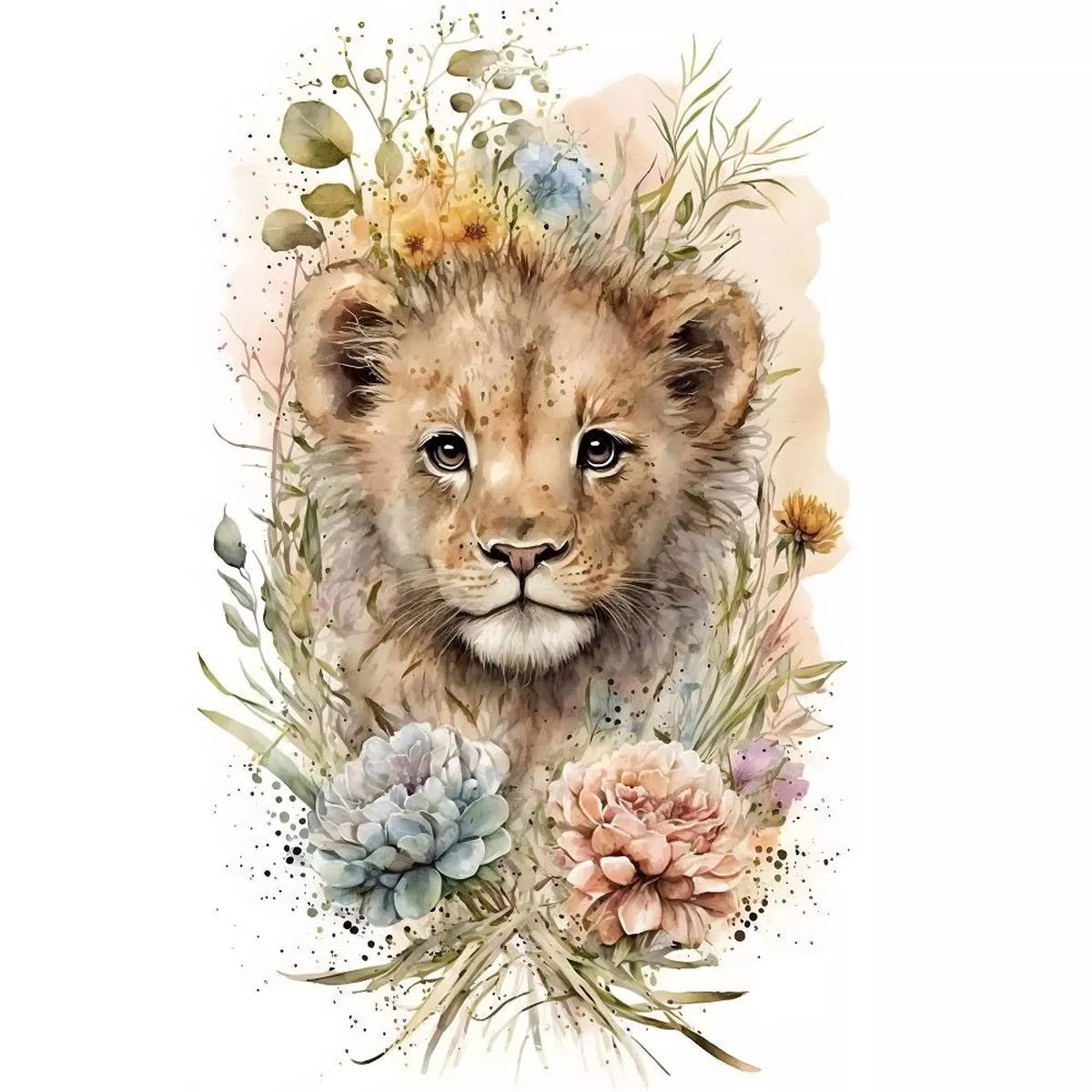 nursery-baby-lion-fabric-panel Nursery Baby Lion Fabric Panel