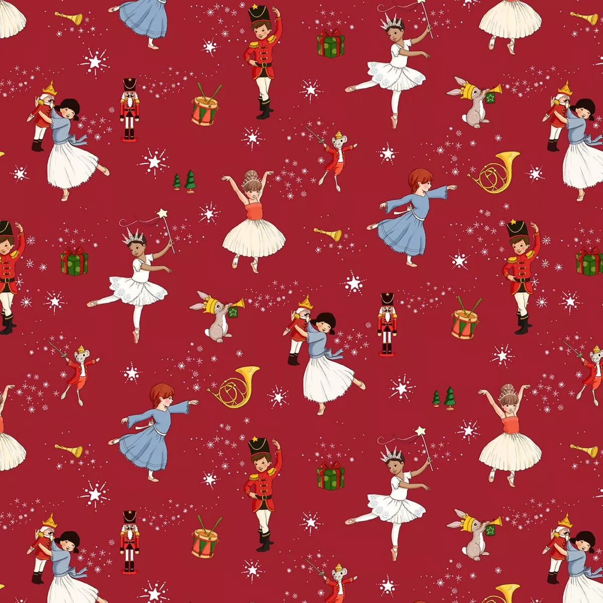 nutcracker-christmas-nutcracker-ballerinas-red-by-belle-boo-michael-miller Nutcracker Christmas | Nutcracker Ballerinas Red by Belle & Boo for Michael Miller