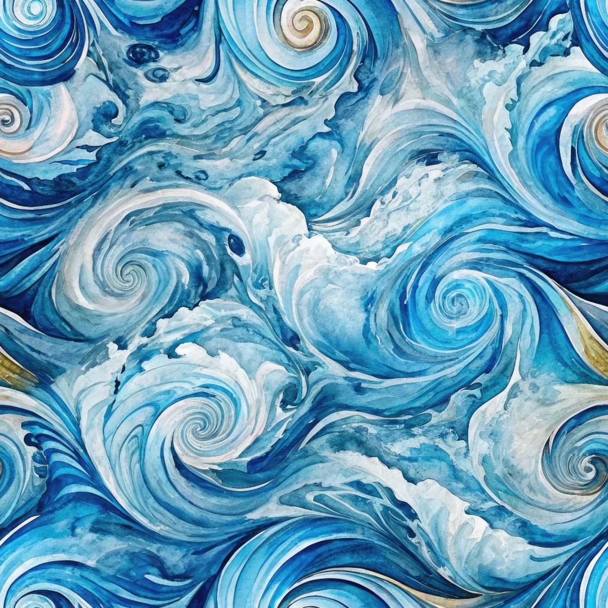 Ocean Swirls Pattern 6 Quilting Cotton Fabric