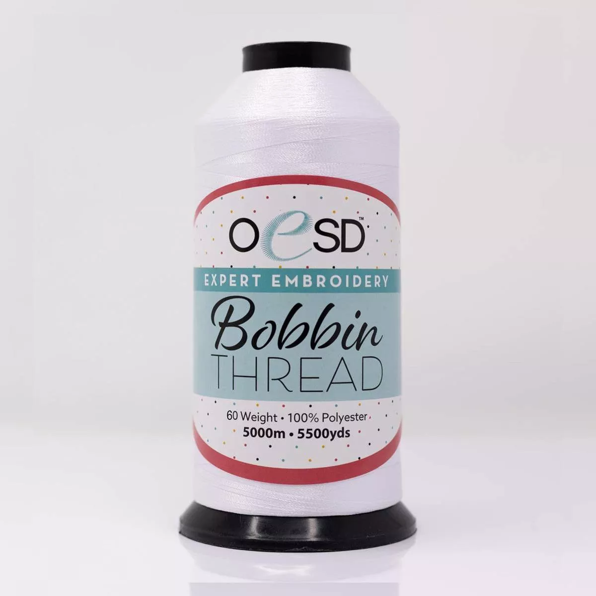 OESD Expert Embroidery White 60wt Bobbin Thread 5000m Cone OESDBOB-WH