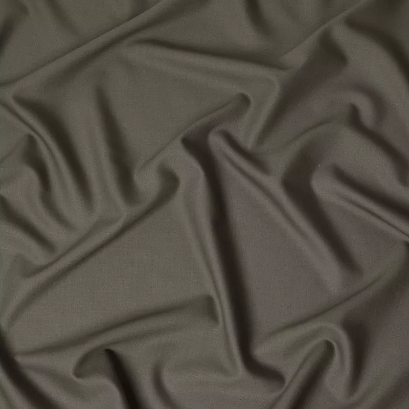 Olive Grey Solid Blended Poly Wool Suiting Fabric 150 Cms Width Smooth Soft Durable Wrinkle Resistant Material for Formal Suits Trousers Blazers-D28601