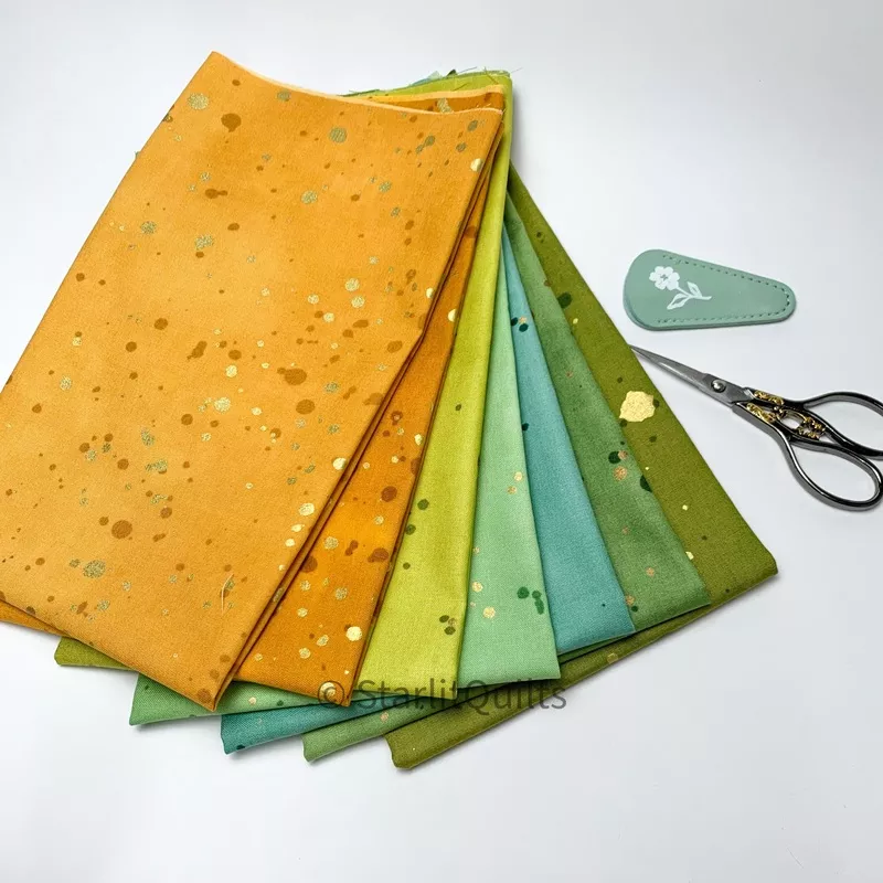Ombre Galaxy Green Fat Quarter Bundle 7 Prints
