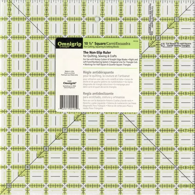 omnigrid-omnigrip-neon-ruler-10-1-2-square-rn105 Omnigrid Omnigrip Neon Ruler 10 1/2″ Square RN105